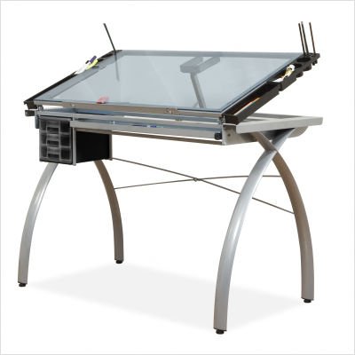 Glass Futura Craft Station in Silver/Blue