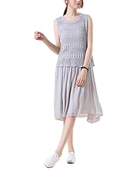 Linen/Knit Round Neck Summer Sleeveless Bodycon Dress 
