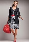 Roamans Plus Size Abstract Print Jacket with Sheath Dress
