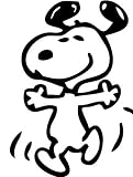 Peanuts Snoopy Dancing 8 Inch Vinyl Decal Sticker White