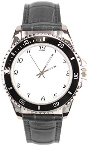 Rustic Red and Black Buffalo Plaid Pattern Monogram Leather Leather Watch Black