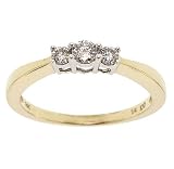 1/4 Carat 3 Stone Diamond 14K Two-Tone Gold Past, Present, and Future Ring