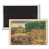 Battle between the Indians and the Spanish.. - 3x2 inch Fridge Magnet - large magnetic button - Magnet