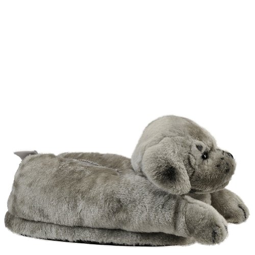Comfy Feet Comfy Feet Gray Puppy Animal Feet Slippers