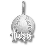 University of Nebraska Huskers Baseball Pendant (Silver)