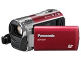 Panasonic SDR-S50 Camcorder SD Card, X78 Enhanced Optical Zoom, Wide Angle Lens, iA + Af Tracking and Optical Image Stabilisation - Red