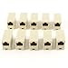 uxcell 10 Pcs RJ45 8P8C Double Ports Female Telephone Adapter Connector
