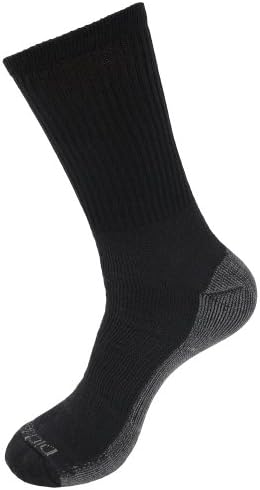 Dickies Genuine Men's Crew/low Cut Style Work Socks (Black with Grey (2 Pairs))