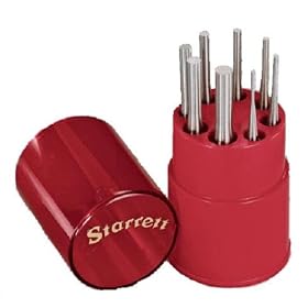 Starrett S565WB Drive Pin Punch Set in Plastic Box, 8-Piece
