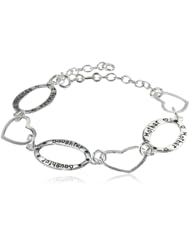 Sterling Silver "Mother Daughter Friends" Heart Link Bracelet
