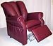 Kitchen & Housewares : Burgandy Vinyl V-Back Kid Recliner with Storage Pockets