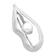 14K White Gold White Akoya Pearl Brooch