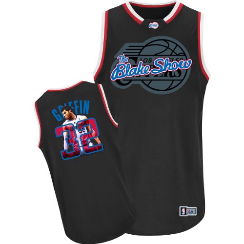 NBA Men's Los Angeles Clippers Blake Griffin #32 Notorious Jersey (Black/Scarlet/White, Large)