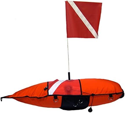 TORPEDO FLOAT with Flag and Mast for Spearfishing Freediving Scuba Diving Heavy Duty Cordura