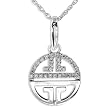 1/8ctw Round Brillinat Diamond Good Luck Charm Pendnat in 14kt Gold