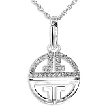 1/8ctw Round Brillinat Diamond Good Luck Charm Pendnat in 14kt Gold