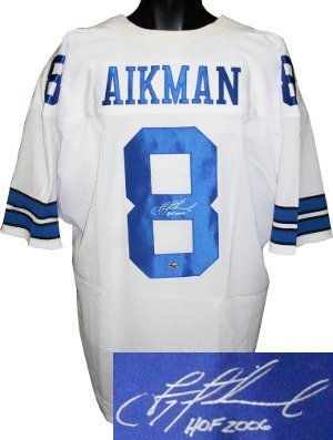 Troy Aikman Signed Dallas Cowboys White Prostyle Jersey HOF 2006- Aikman Hologram