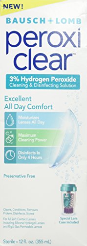 Bausch & Lomb Peroxi Clear Hydrogen Peroxide Cleaning and Disinfecting Solution, 12 Ounce