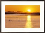 Kayaking at Sunset, San Juan Islands, Washington, USA Framed Photographic Poster Print by... by Art.com