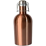 Asobu Coolest Stainless Steel Beer Growler 2 Go, 64 oz, Copper