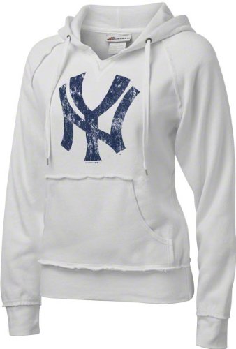 New York Yankees Women's Cooperstown White Brushed Fleece Hooded Pullover Sweatshirt