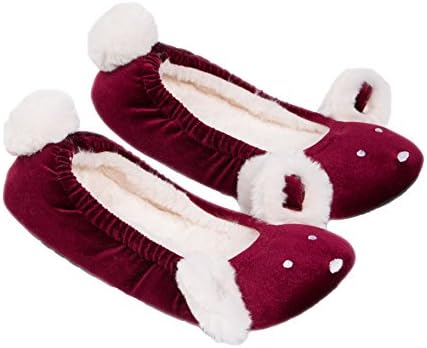 MiYang Women's Super Soft Fuzzy Bunny Ballerina Cozy Slipper