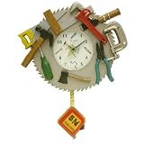 Novelty DIY Tools Wall Clock With Moving Pendulum