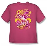 Wonder Woman Save Me Youth S/S T-shirt in Hot Pink by DC Comics