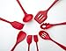 Set of 10 Pieces Silicone Kitchen Cooking Utensils With Hygienic Solid Coating,Heat Resistant Baking Spoonula,Brush,Whisk,Large and Small Spatula,Ladle,Slotted Turner and Spoon,Tongs,Pasta Fork Red