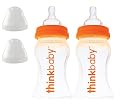 Shopping for Baby Gifts Thinkbaby Polypropylene Twin Pack Baby Bottles, Orange, 9 Ounce