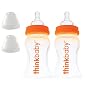 Thinkbaby Polypropylene Twin Pack Baby Bottles, Orange, 9 Ounce