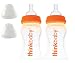 Thinkbaby Polypropylene Twin Pack Baby Bottles, Orange, 9 Ounce