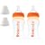 Thinkbaby Polypropylene Twin Pack Baby Bottles, Orange, 9 Ounce