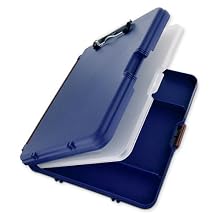 Saunders WorkMate II Plastic Storage Clipboard, Letter Size 8.5 x 12 Inches, Blue with Maroon Hinges (00475)