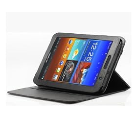 Poetic(TM) 360 degree Rotary leather case for Samsung Galaxy Tab 7.0 Plus (Landscape / Portrait) Black