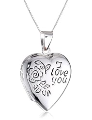 Sterling Silver "I Love You" Heart Locket, 18"