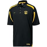 Nike Iowa Hawkeyes Black Endline Coaches Polo