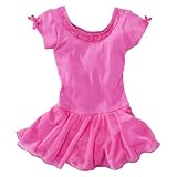 Freestyle® by Danskin® Girls' Short-Sleeve Leotard with Ruffle Skirt Pink
