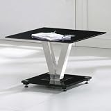 Fu-Nicha - Meuble Select - Table d'appoint V - Verre et Chrome - Blanc