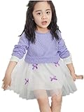 【TPGROWIN】 子供服 ワンピース ベビー ガールズ チュール リボン キッズ 女の子 パーティー 入園式 卒園式 結婚式 春 夏 (115, パープル)