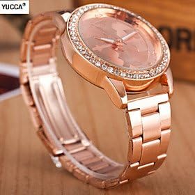 Vahno Lady'S Quartz Alloy, Switzerland Watch Steel Band Watch Fashion Rose
