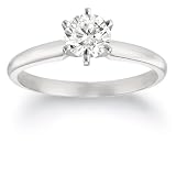 Platinum Round Solitaire Diamond Engagement Ring (3/4 ct, G-H Color, VS2 Clarity)