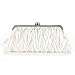 Crystals kiss lock satin pleated evening wedding prom bridal clutch lady handbag