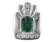 14K White Gold Emerald and Diamond Pendant