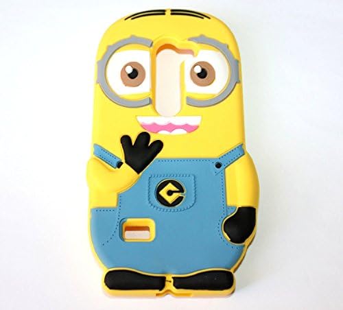 For LG Tribute 2 LS665 Phone Case - Cute Despicable Me Minions Yellow/Blue Soft Rubber Silicone Protection Skin Cover [MobileCentral]