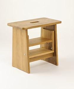 Tritthocker, Sitzhocker Holz, stabil in Eiche geräuchert Massivholz