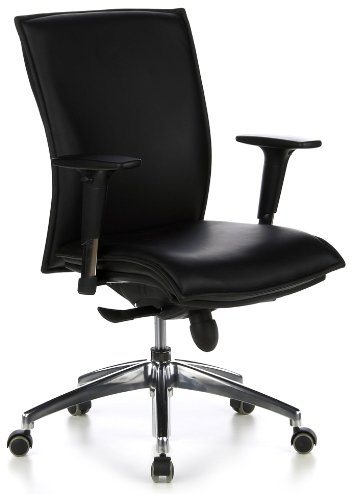 HJH Office/Buerostuhl24 600100 B&uuml;rostuhl / Chefsessel Murano 10 Leder, schwarz Preisvergleich
