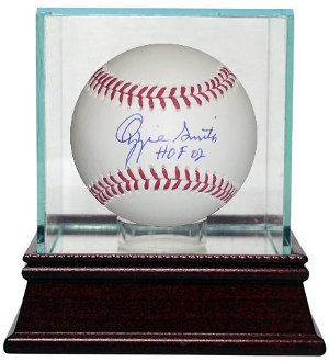 Ozzie Smith signed Official Major League Baseball HOF 02 w/ Glass Case