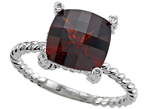 4.78 cttw Genuine Garnet Ring by Effy Collection® in 14 kt White Gold Size 8