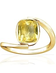18K Yellow Gold Cushion Cut Yellow Sapphire Solitaire Ring